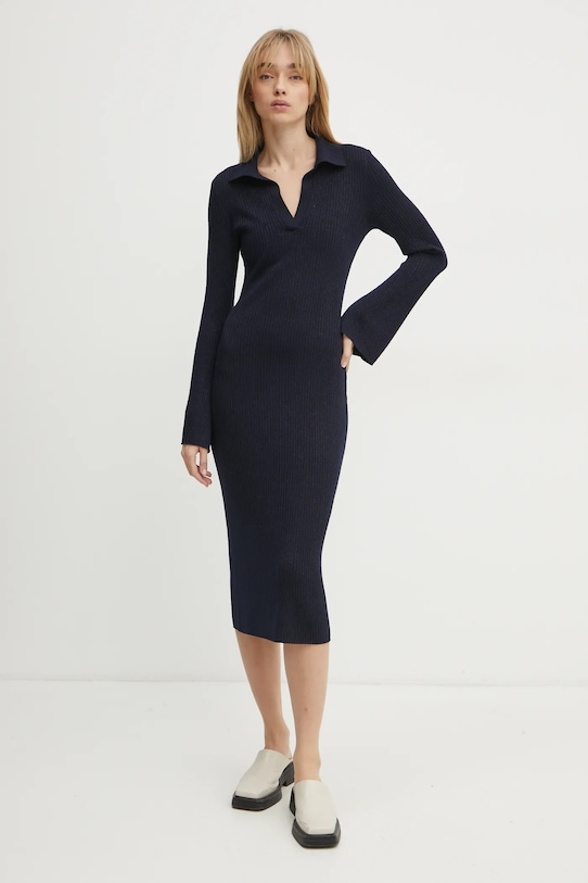 FROM FUTURE rochie din lana WRO01437 bleumarin SS25