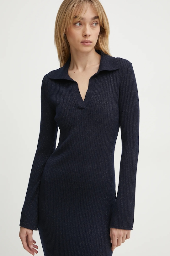 FROM FUTURE rochie din lana bleumarin WRO01437