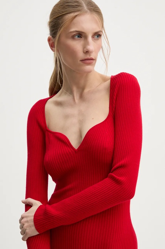 FROM FUTURE sukienka wełniana WRO01469 czerwony