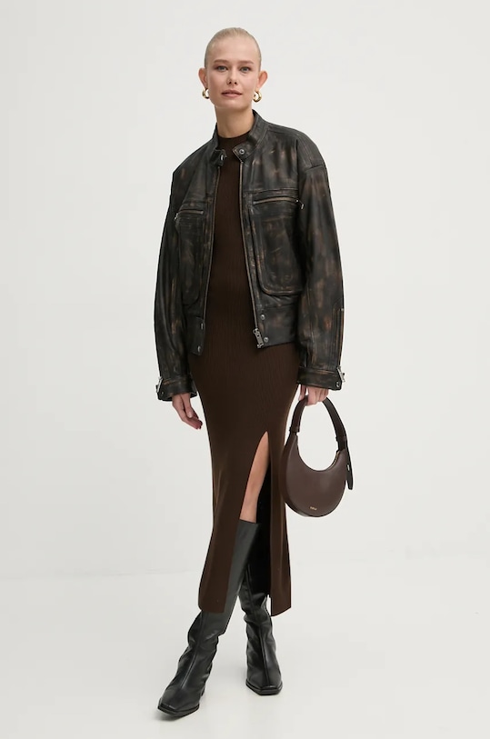 Vunena haljina FROM FUTURE WRO02289 smeđa SS25