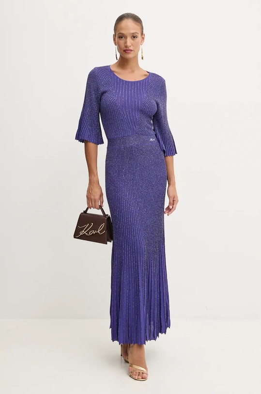 Karl Lagerfeld vestito maxi violetto 246W1316