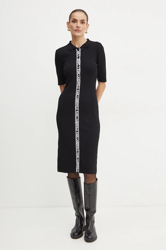 Karl Lagerfeld rochie 246W1320 negru AW24