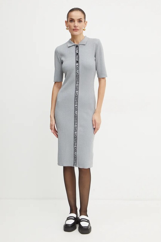 Платье Karl Lagerfeld короткий серый 246W1325