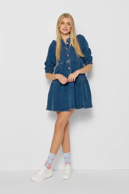 Bizuu sukienka jeansowa DANIELLE bawełna granatowy DANIELLE.NIEBIESKI.AW24