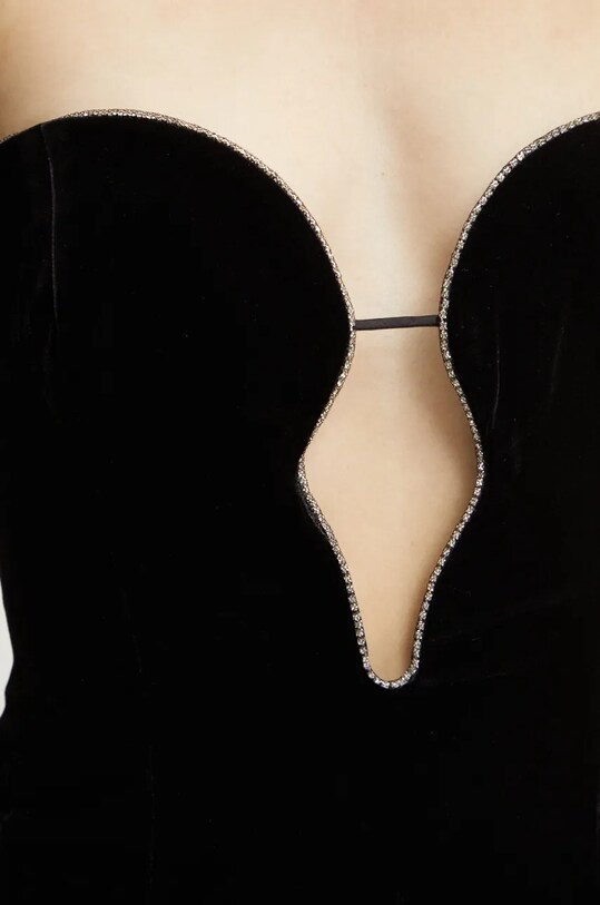 Bardot rochie de catifea LILAH 59542DB negru