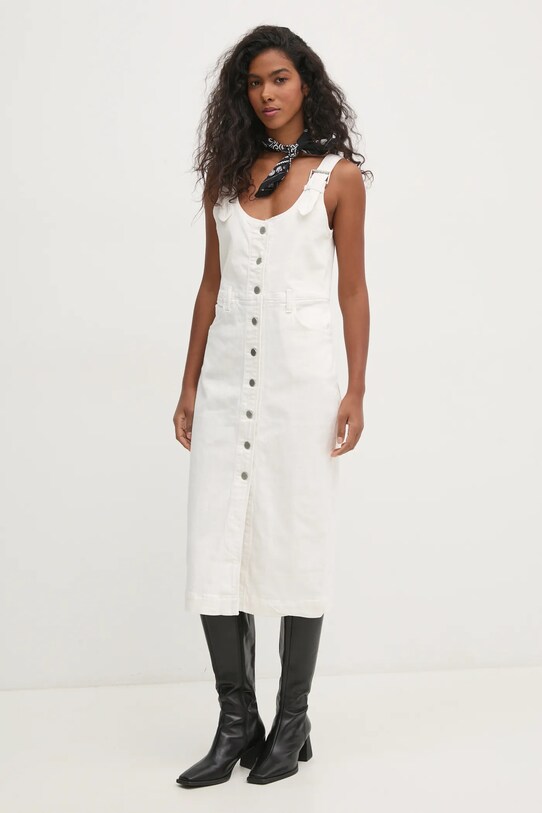 Pedro del Hierro rochie din denim 3818444 alb AW24