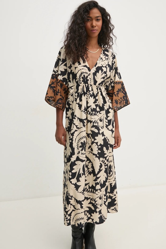 Pedro del Hierro rochie din bumbac midi bej 3818443