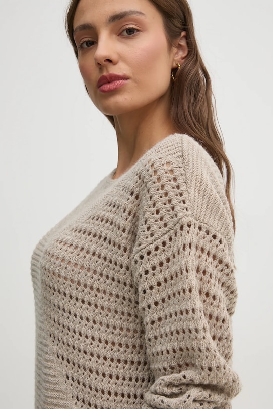 Sisley vestito con aggiunta di lana beige 1076MV00W