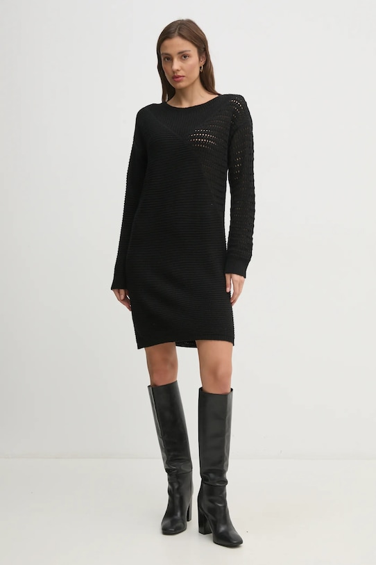 Sisley rochie din amestec de lana 1076MV00W negru AW24