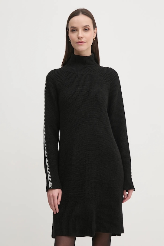 Sisley sukienka z domieszką wełny casual czarny 1076LV00Y