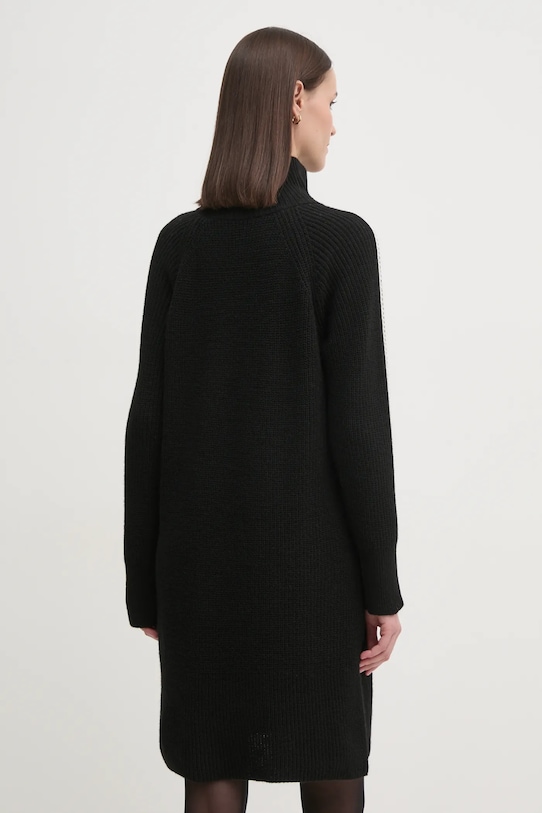 Odzież Sisley sukienka z domieszką wełny 1076LV00Y czarny