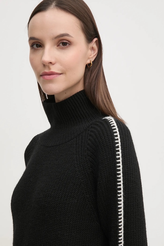 Sisley sukienka z domieszką wełny czarny 1076LV00Y