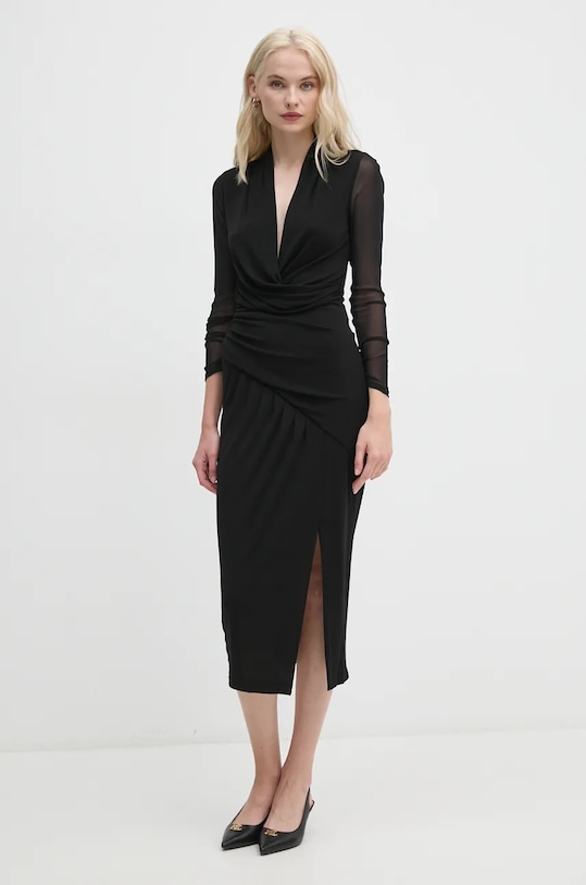 DIANE VON FURSTENBERG sukienka długi czarny DVFDW3S015