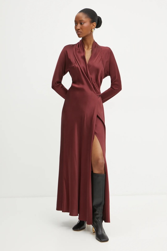 Forte Forte rochie de matase maxi rosu 13305.mydress