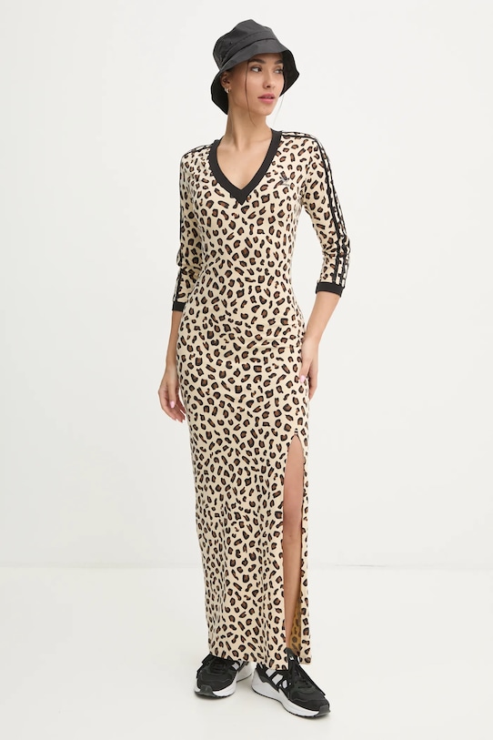 Šaty adidas Originals Leopard IX7418 béžová AW24