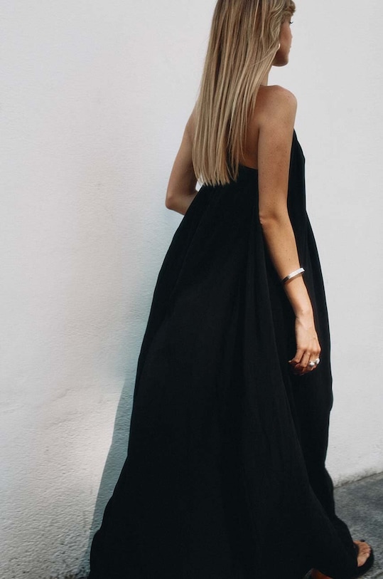 Šaty MUUV. AISE černá sukienka.dluga.AISE