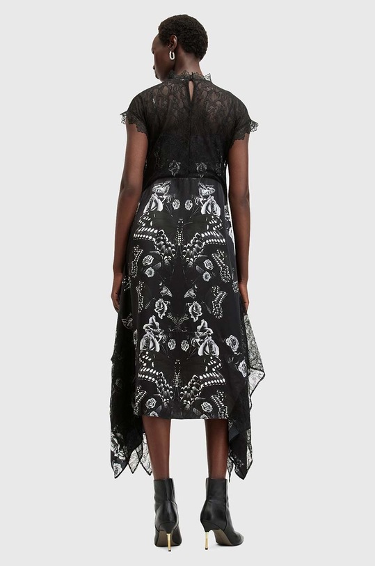 AllSaints rochie din amestec de matase GIAN DRESS negru W026DB