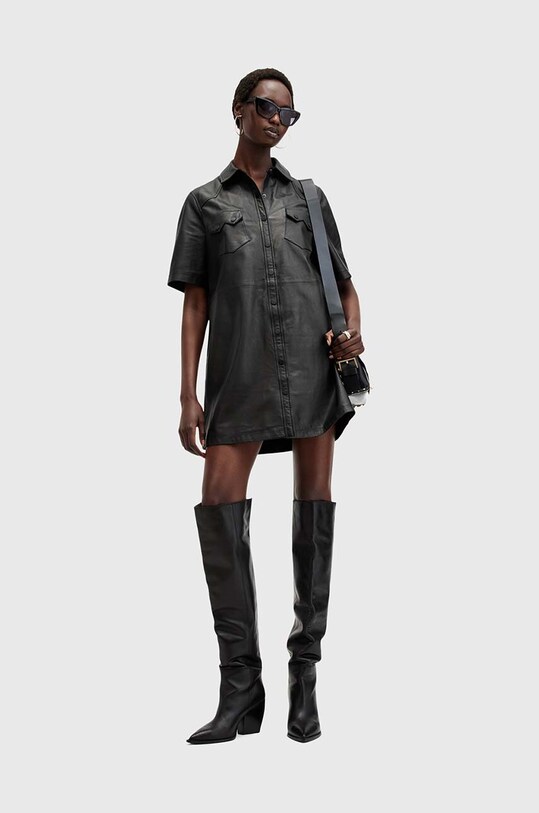 AllSaints sukienka skórzana ROCK DRESS W287DB