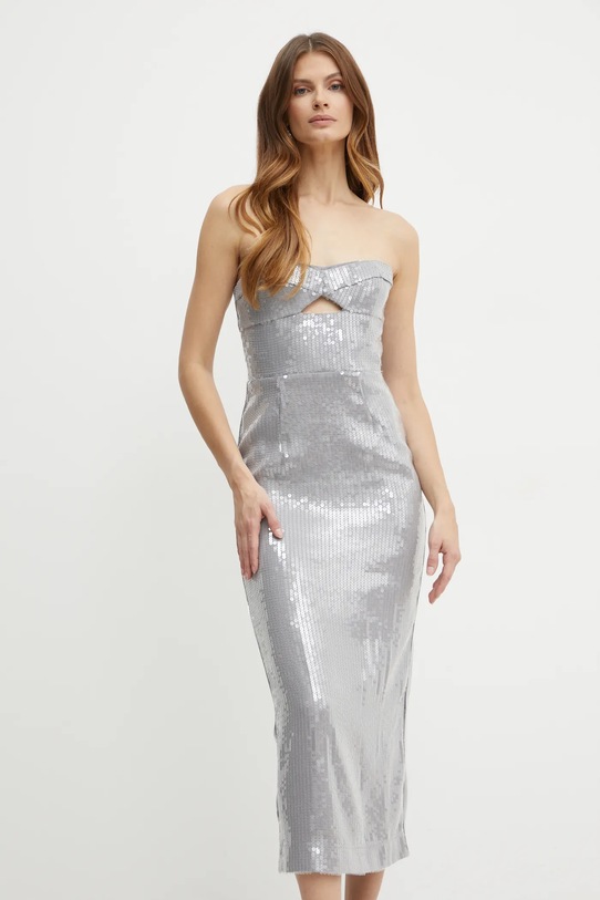 Bardot rochie CERISE midi gri 59519DB
