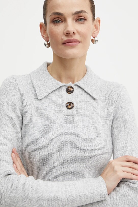 Bardot rochie din amestec de lana LEXTER gri 59526DB