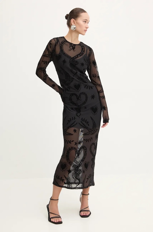 Рокля Never Fully Dressed Swallow Romance Soho черен NFDDR1571