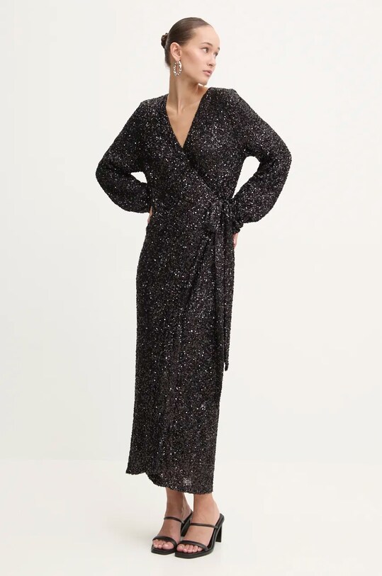 Сукня Never Fully Dressed Kira Wrap Dress NFDDR1582 чорний AW24