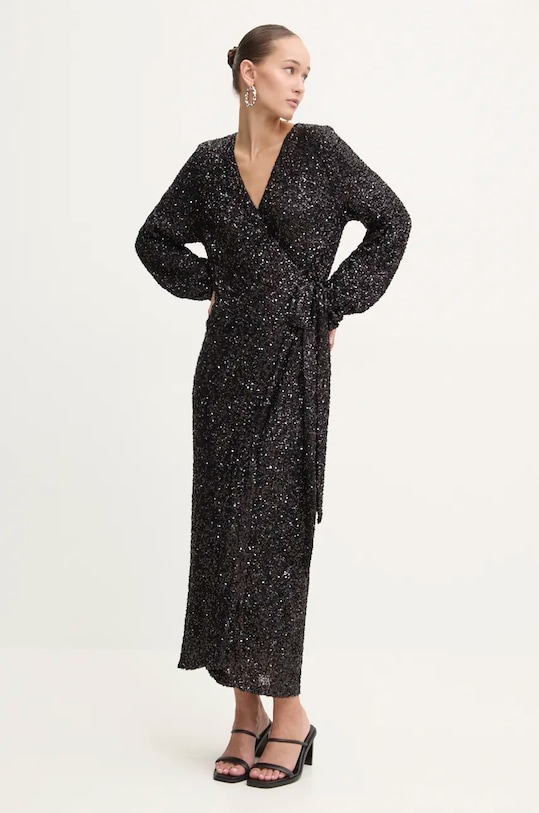 Never Fully Dressed rochie Kira Wrap Dress NFDDR1582 negru AW24