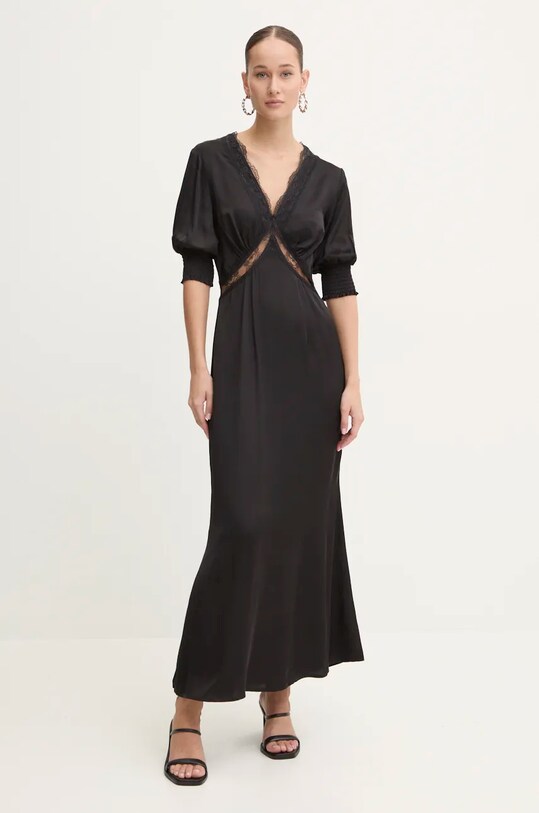Never Fully Dressed rochie May Dress maxi negru NFDDR1692
