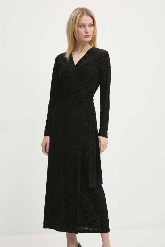 Платье Never Fully Dressed Willow Wrap Dress длинный чёрный NFDDR1685