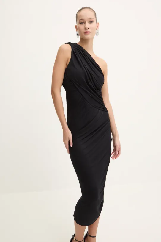 Šaty Rick Owens Lilies viskóza čierna LI02D5526RV