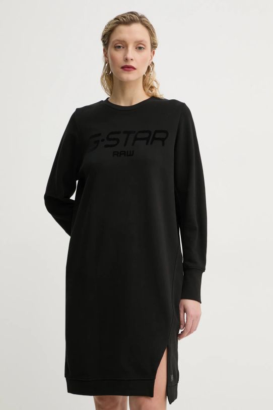 Бавовняна сукня G-Star Raw довгий чорний D25038.D589