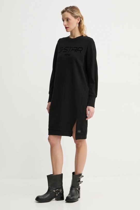 G-Star rochie din bumbac D25038.D589 negru AW24