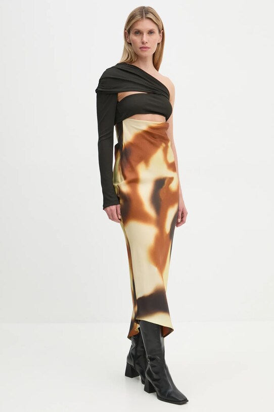 Îmbrăcăminte Nanushka rochie de matase EIRAH NW24FWDR41050 portocaliu