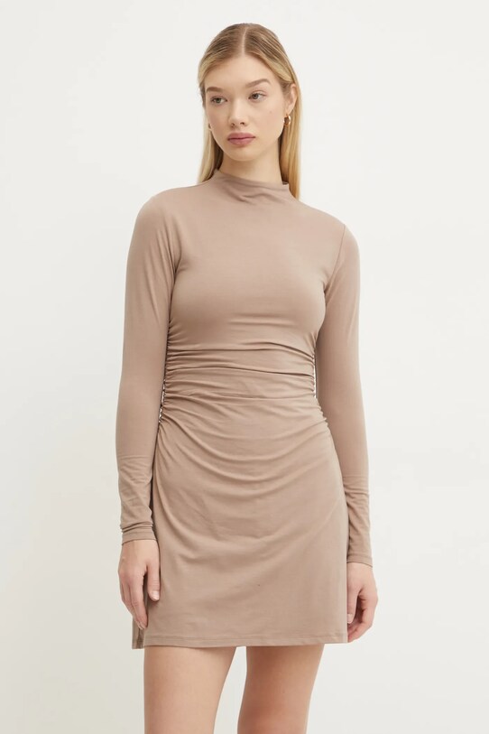 Abercrombie & Fitch sukienka z elastanem beżowy KI159.5142.410