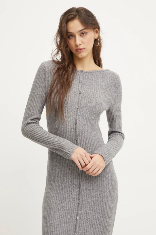 Abercrombie & Fitch rochie din lana KI159.5053.178 gri AW24