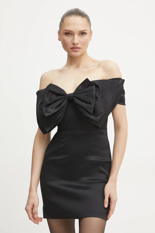 Bardot rochie MINI BOW DRESS mini negru 54327DB2