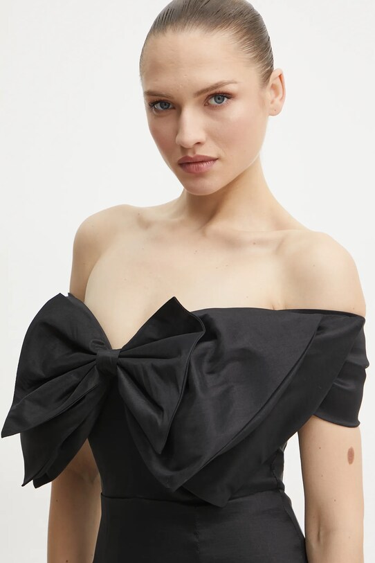 Bardot rochie MINI BOW DRESS negru 54327DB2