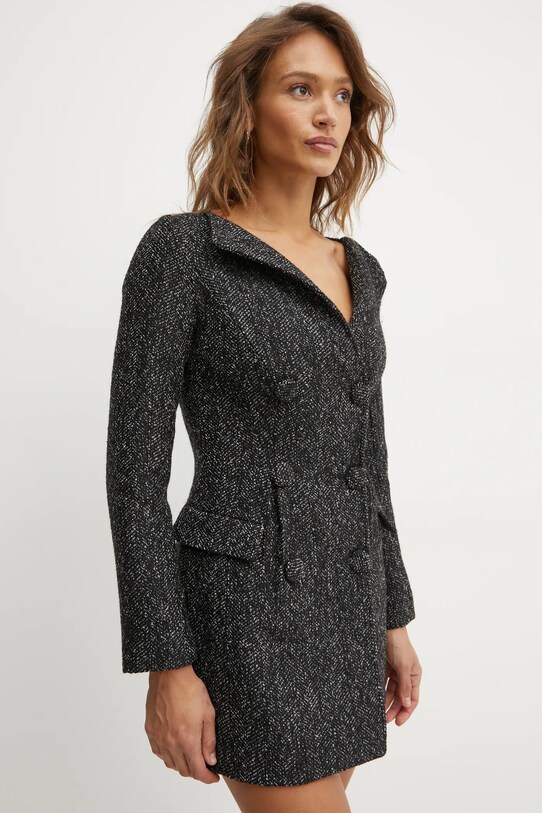 Bardot sukienka z domieszką wełny EVON casual czarny 59643DB