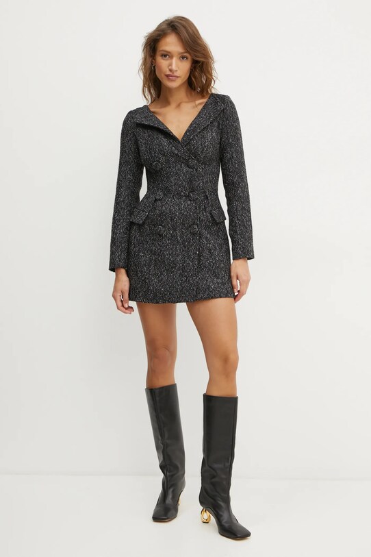 Bardot sukienka z domieszką wełny EVON 59643DB czarny AW24
