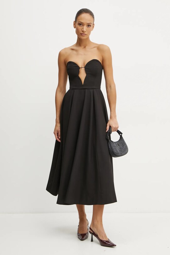 Bardot rochie OPAL midi negru 59714DB