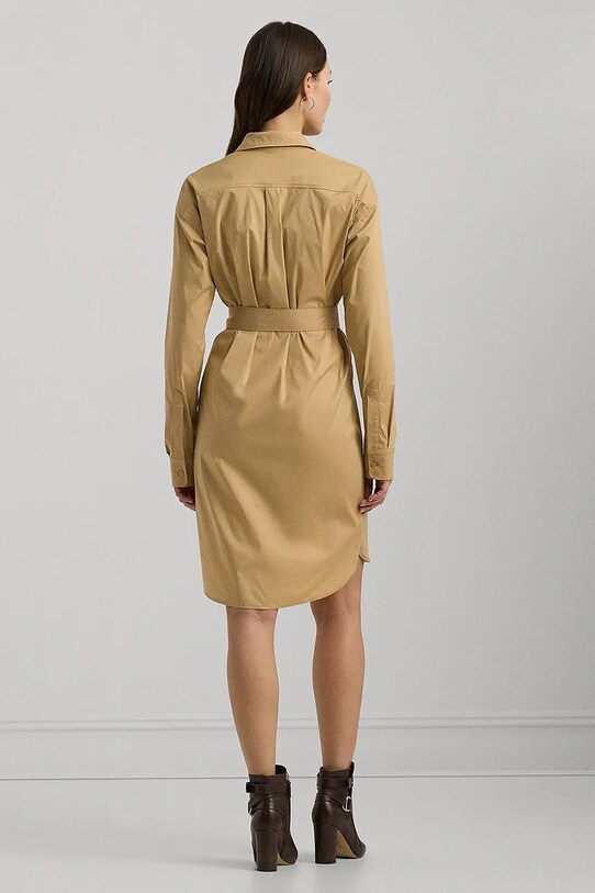 Платье с примесью шелка Lauren Ralph Lauren 200940277 бежевый AW24