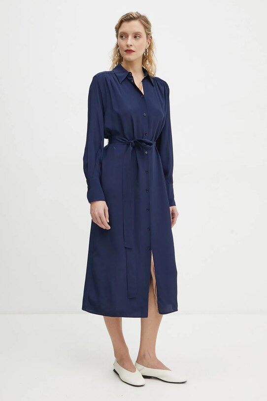 Îmbrăcăminte PS Paul Smith rochie din amestec de matase W2R.606D.P31186 bleumarin