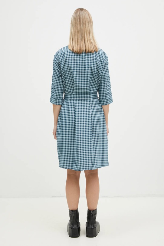 Одежда Хлопковое платье Maison Kitsuné Double Pocket NW01620WC5015 голубой