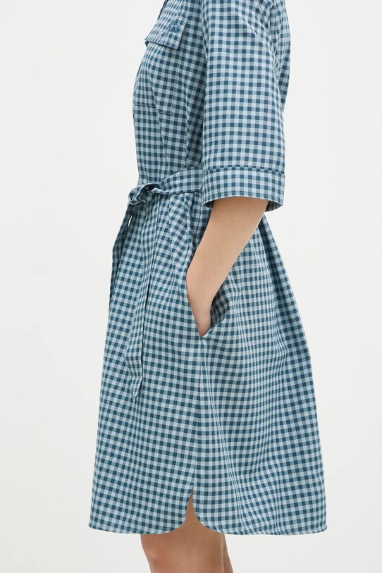Бавовняна сукня Maison Kitsuné Double Pocket NW01620WC5015 блакитний