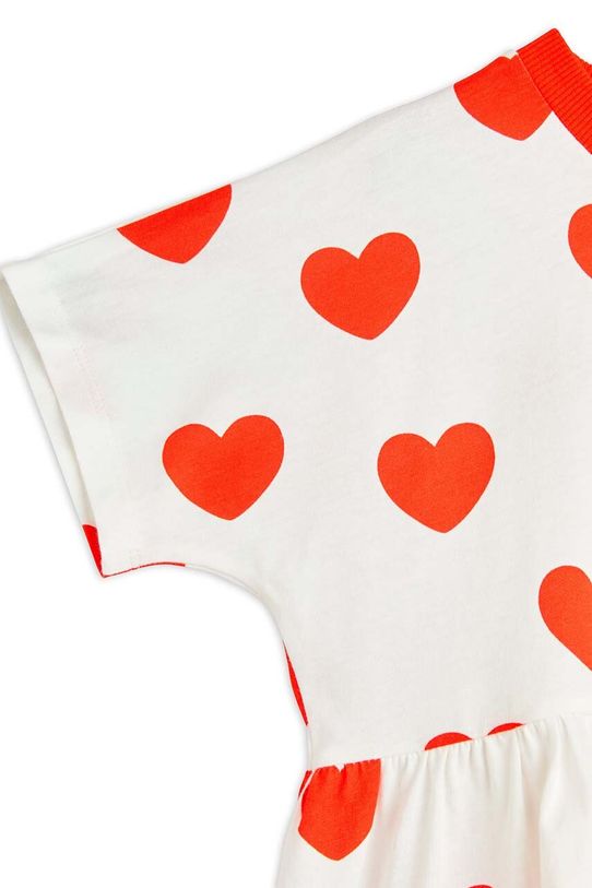 Mini Rodini rochie din bumbac pentru copii Hearts alb 2465010842