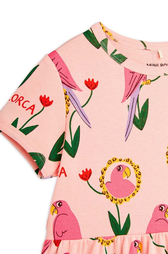Dziewczynka Mini Rodini sukienka bawełniana dziecięca Parrots 2465012028 różowy