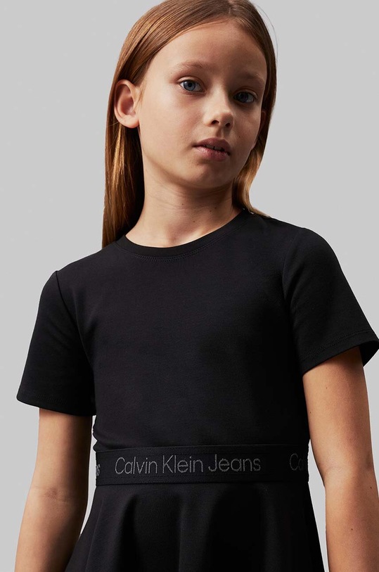Deklice Otroška obleka Calvin Klein Jeans IG0IG02584.9BYH. črna