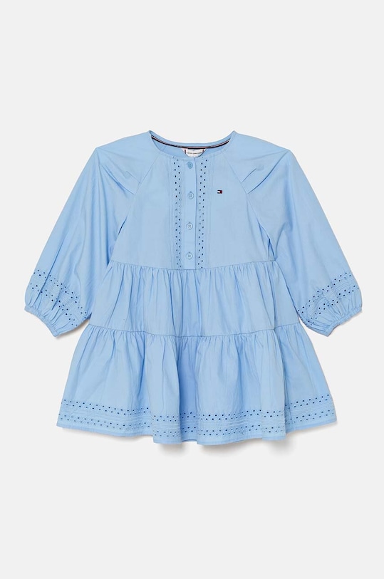 Детска памучна рокля Tommy Hilfiger памук син KG0KG08022.9BYH.104.122