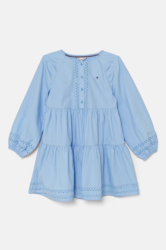 Детска памучна рокля Tommy Hilfiger памук син KG0KG08022.9BYH.128.176