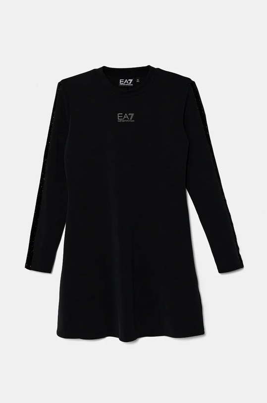 Dječja haljina EA7 Emporio Armani pletivo crna 6DFA02.FJZBZ
